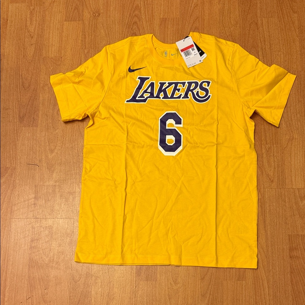 Nike Yellow Lakers Jersey with Number 6